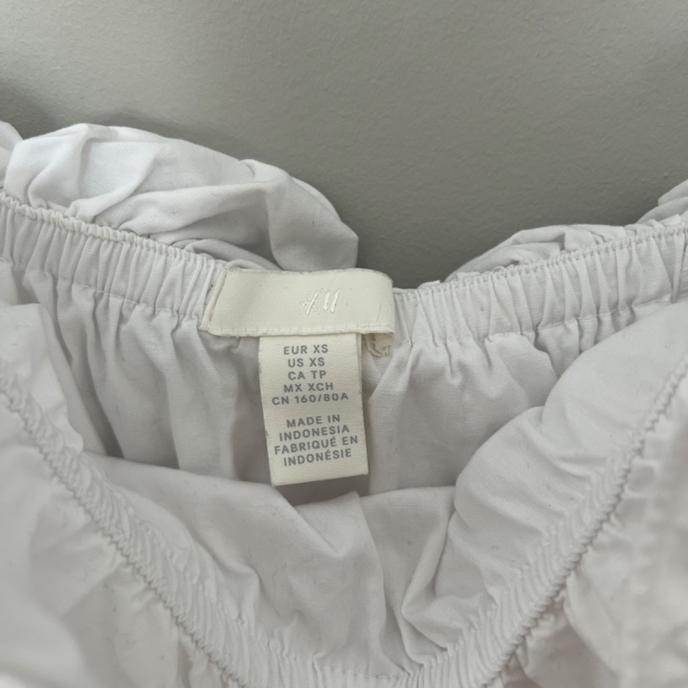 100% Cotton White Ruffle Mini Dress - Picture 3 of 4